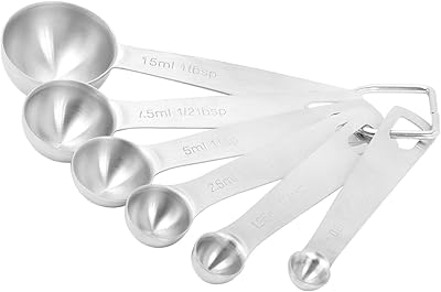 Set of 6 spoons to measure in stainless steel with an ergonomic design pass in the dishwasher with clear measurement markings approved by the FDA for a precision cooking by Royalford.. DIAYTAR NIGERIA connects your desires with reality through our affordable e-commerce platform and quick delivery.