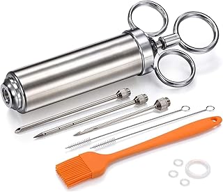 Meat injector, stainless steel seasoning injector for turkey barbecue, 2 oz syringe with 3 needles, easy to use and clean.. From office supplies to fashion — DIAYTAR Nigeria brings it fast.