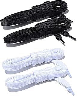 4 pairs of large flat lace laces black and white flat laces for sports shoes (2 black pairs and 2 white pairs 160 cm/63 inches), multicolored.. DIAYTAR NIGERIA brings the joy of affordable shopping to your fingertips with delivery in less than 8 days.
