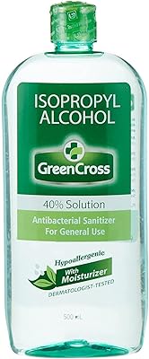 ISOPROPYLIC alcohol solution at 40 % green cross with moisturizer, 500 ml.. Experience the future of online shopping with DIAYTAR NIGERIA's extensive product range and competitive pricing.