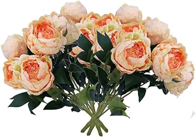 Yatai 4 packages of silk artificial peonies, wholesale wedding flowers, false artificial plants, leaf branches for wedding bouquets, crafts, project decoration (Champagne).. DIAYTAR NIGERIA: Your trusted partner for affordable online shopping with reliable delivery timeframes.