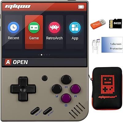 Mio mini plus, 3.5 inch digital video game console, classic, rechargeable retro system, 64 GB with case (gray).. DIAYTAR NIGERIA: Where every Nigerian finds affordable products delivered within the week.