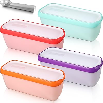 Package of 4 reusable ice cream containers with lids and spoon.. Shop confidently with DIAYTAR NIGERIA, offering affordable prices and reliable delivery within a week.