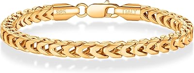 Sterling 925 silver bracelet with 18 -carat gold clasp 5 mm for men and women Franco Box Boxlet Massive Diamond Size for Men and Women.. DIAYTAR Nigeria: Where affordability meets fast and reliable e-commerce service.