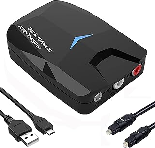 DIAC Analog Audio Converter DAC Analog with Bluetooth 5.0 receiver, Bluetooth Coaxial Optical Digital Audio to Stereo Analog RCA and 3.5 mm.. DIAYTAR NIGERIA brings the marketplace to your home with budget-friendly prices and nationwide delivery.