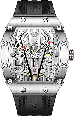 Tonio skeleton watches for men, silicone, automatic, mechanical bracelet, steampunk style, sapphire crystal, waterproof up to 50 meters.. DIAYTAR NIGERIA delivers value, variety, and convenience with our nationwide 5-8 day shipping.