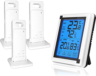 3h digital thermometer for interior and outdoor use with 3 wireless sensors to measure humidity and monitor the temperature with precision with backlit LCD touch screen (3 sensors).. Discover the perfect balance of selection and value with DIAYTAR NIGERIA's nationwide e-commerce platform.