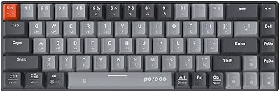 Porodo 68-keys (English-Arab) wireless keyboard comfortable and elegant with a design.. DIAYTAR NIGERIA: Your gateway to affordable online retail with reliable delivery within the week.