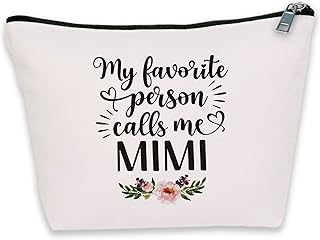 Mimi gift bag for grandmother, my favorite person, call me mimi, Christmas bag, Mother's Day gift, Mima pouch, travel makeup bag, makeup bag for women, birthday, white, mimi.. DIAYTAR NIGERIA: Your affordable gateway to thousands of products shipped nationwide within the week.