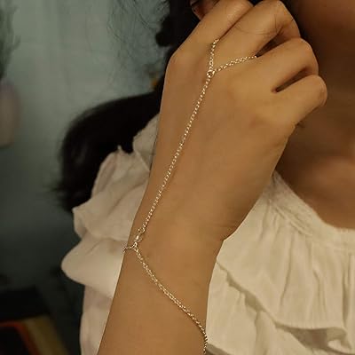 Bohemian finger chain bracelet, crystal charm, summer jewelry for women and girls.. Everything you want, delivered fast — DIAYTAR Nigeria does it better.