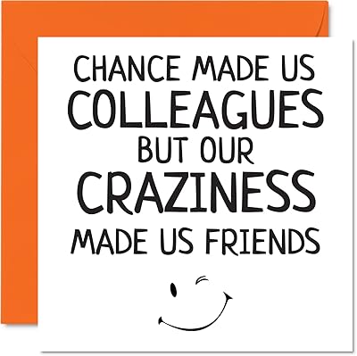 Departure gifts for colleagues women men - card luck us made colleagues but crazier friends made us, 145 mm x 145 mm, funny greeting cards for friends.. Nigeria shops with DIAYTAR — wide selection, fast shipping, and great value.