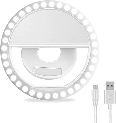 Xinbaohong rechargeable light ring with 36 LEDs for photography, smartphone, iPhone, Android camcorder, girl makeup (white).. DIAYTAR NIGERIA: Where shopping meets satisfaction with affordable prices and prompt delivery services.