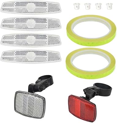 8 pieces set of rear front of bicycle reflector bike reflector wheel rim reflective tape sticker rim reflectors of cycling bicycle security accessories for night riding handlebars.. Your complete shopping solution, DIAYTAR NIGERIA offers extensive choice with competitive prices and delivery.