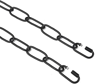 Black laluz ceiling chain of 19 feet, with 2 adjustable clips, additional chandelier ring.. DIAYTAR NIGERIA delivers more than products - we deliver affordable shopping satisfaction nationwide.