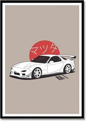 First vintage car poster yuki jdm impression on canvas painting.. DIAYTAR NIGERIA: Creating access to affordable products for every Nigerian with our swift delivery service.