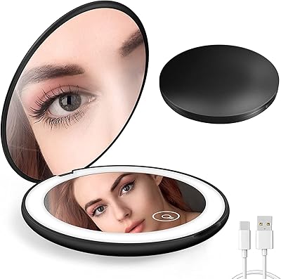 Mini mirror with LED light, magnifying mirror 1x/10x, lit makeup mirror, mini rechargeable pocket travel mirror with variable intensity.. No hidden costs, no long delays — just DIAYTAR Nigeria convenience.
