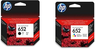 Original black ink cartridge HP 652 [F6V25AE] and tricolor cartridge [F6V24AE] | works with.. DIAYTAR NIGERIA delivers happiness in 5-8 days with our affordable and diverse product range.
