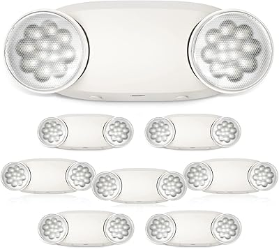 FREELICHT Lot of 8 emergency lights, emergency lights for companies, LED emergency lights with emergency battery, 2 anti-insect heads, adjustable commercial emergency lighting lights, certified UL 924.. DIAYTAR NIGERIA connects your desires with reality through our affordable e-commerce platform and quick delivery.