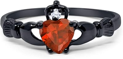 Sterling 925 silver wedding ring in the shape of a Blue Apple Company's heart dotted with a cubic zircon by Claddagh.. Experience the ease of modern shopping with DIAYTAR NIGERIA's comprehensive platform and quick delivery.