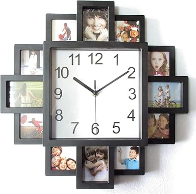 Outdoor garden wall clock, wall decoration with 16-inch wooden photo frame, wall clock with self-situable photo frame for wall suspension.. DIAYTAR NIGERIA transforms online shopping with competitive prices and dependable nationwide delivery.