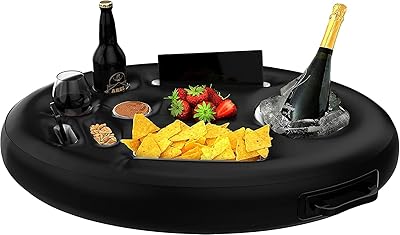 Jafest inflatable floating carriers with 8 large capacity holes for swimming pools and spa and delivered with pump (black).. DIAYTAR NIGERIA makes every shopping desire a reality with affordable prices and delivery in 5-8 days.