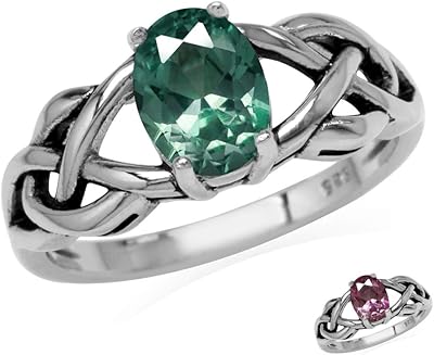Sterling 925 Silver Silver Ring with oval shape, simulated Alexandrite pattern with color change, size 8x6 mm.. Shop smarter with DIAYTAR NIGERIA's vast product range and budget-friendly delivery within the week.