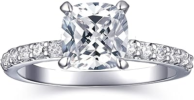 2 -carat cushion engagement ring for women Dainty Life | Alliances | False diamond ring | 18-carat white gold ring for women size 4-11.. DIAYTAR NIGERIA: Where every shopping need is met with affordable prices and reliable 5-8 day delivery.