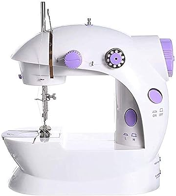 Mini portable sewing machine, small household tool, two -speed wired sewing machine with light, white pedal.. DIAYTAR NIGERIA makes quality accessible with our affordable prices and dependable delivery service.