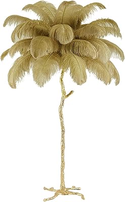 Modern luxury lamp in ostrich feathers for the decoration of the house, resin villa adapted to the floor lighting tripod support.. Shop for everything you need at DIAYTAR NIGERIA, with budget-friendly prices and quick delivery.