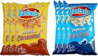 Fantasia Popcorn 60 grams Party pack of 6 (3 sea salt and 3 caramel).. Your complete shopping solution, DIAYTAR NIGERIA offers extensive variety with budget-friendly delivery.