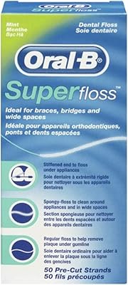 Oral -B dental silk super floss mint for orthodontic bridges - 50 bands (pack of 6).. Get top brands at bottom prices, only on DIAYTAR Nigeria.