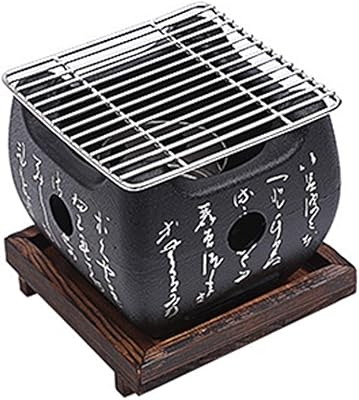 Mini charcoal grill, portable table charcoal burner, Japanese charcoal burner with solid wooden tray, party accessories, domestic barbecue tools for Kabob Yakitori.. Discover the perfect balance of selection and value with DIAYTAR NIGERIA's nationwide e-commerce platform.