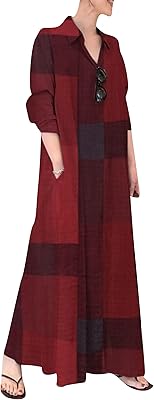Cotton and linen shirt dress for women, long relaxed dress, ample, plain color, large size.. Discover thousands of products on DIAYTAR Nigeria — from fashion and electronics to home goods. We guarantee quick delivery and competitive pricing across the board.