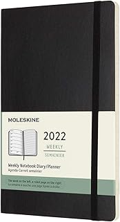 Classic weekly agenda 12 months moleskine 2022, flexible cover, size L (5 x 8.25), black.. DIAYTAR NIGERIA delivers on convenience and affordability with our reliable nationwide shipping.