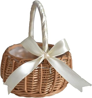 Basket of rattan wicker flowers, wedding flower baskets, hand-woven willow basket with handles and plastic filling, candy basket in the shape of a woven egg for garden decoration, white, S (210209HT07-1-10031-1949313471).. Say goodbye to long wait times — DIAYTAR Nigeria ships in just 5–8 days!