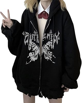 Vintage zipped hoodie Y2K for woman with oversized hooded sweatshirt grunge harajuku, d.. Discover a new way to shop with DIAYTAR NIGERIA's comprehensive marketplace and quick delivery options.
