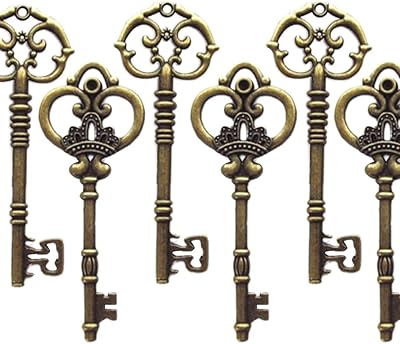 20 Extra large ancient skeleton keys in ancient bronze finish, rustic key for wedding decorations (bronze), small, metal, without precious stones.. Your complete shopping solution, DIAYTAR NIGERIA offers extensive choice with competitive prices and delivery.