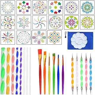 Lingeiher set of mandala dotting tools of 36 pieces with zipper storage bag, paint crafts on children's rock, nail art supplies.. DIAYTAR Nigeria: Discover more, spend less, and enjoy delivery within 5–8 days.