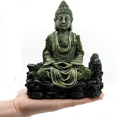 Buddha statue in ancient resin, imitation ruins, ornament of aquarium, reservoir decor.. Affordable online shopping is just a click away with DIAYTAR Nigeria.