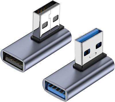 USB adapter 3.1 Zurligy at 90 degrees, USB a male converter to female left and right for computer, laptop and USB charger a.. DIAYTAR NIGERIA brings the marketplace to every Nigerian home with affordable prices and quick delivery.