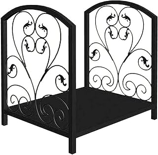 Modern lounge fireplace log support with lace decoration, iron firewood support for interior and outdoor use, chimney accessories.. Transform your online shopping experience with DIAYTAR NIGERIA's affordable and diverse marketplace.
