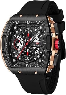 Tonio trendy watch for men (chronograph-water-luminous-céndrier) quartz with silicone bracelet.. Experience the ultimate in shopping convenience with DIAYTAR NIGERIA's vast catalog and 5-8 day delivery.