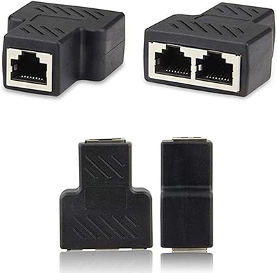 RJ45, DELFINO 1PC USB to RJ45 Port 1 to 2 female connector adapter for CAT 5 / CAT 6 / CAT 7 LAN Ethernet Distributor HUB Distribution PC Laptop Router Connector Connector (Black).. Shop with ease at DIAYTAR NIGERIA, Nigeria's premier e-commerce platform offering budget-friendly shipping.