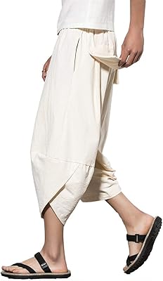 Capri Harem pants for men, Capri pants with wide legs for men, summer linen pants.. Shop from anywhere in Nigeria with DIAYTAR's extensive selection and budget-friendly shipping options.