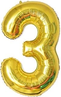 Balloon number 3 40 inch, brilliant gold color, large size for special occasions, birthdays, weddings and birthdays, reusable.. Shop with purpose at DIAYTAR NIGERIA, where your money goes further and delivery is always prompt.