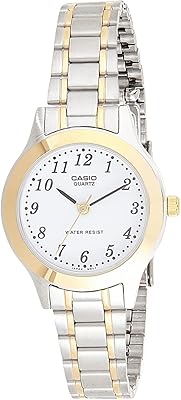 Casio watch for women with stainless steel bracelet and white dial, LTP-1128g-7b model, white.. Shop with purpose and save with DIAYTAR NIGERIA's extensive platform and nationwide delivery service.