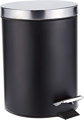 Harmony pedal basket in stainless steel, black, 12 liters.. DIAYTAR NIGERIA: Where every shopping need is met with affordable prices and timely delivery.