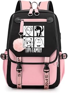 Goodrun Anya Forger Anime Design Backpack With USB loading port, Anya Forger for laptop and school backpack, messenger bag, Anya Forger Anime Design Backpack, casual backpack for school and book (black), black + pink... Your everyday shopping destination, DIAYTAR NIGERIA offers unbeatable value with quick delivery times.
