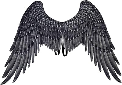 Halloween costume wings for adults, large, black and white, excellent costume for Mardi Gras celebrations, suitable for unisex, size 45*75*105 cm, black.. From Lagos to Kano, DIAYTAR Nigeria delivers across Nigeria in days.