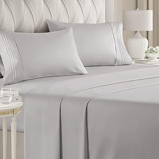 King size sheet set - 4 rooms set - Luxury hotel bed sheets - Extra soft - Deep pockets - Easy to wear - Breathable and refreshing - Infroissible - Comfortable - Light gray bed sheets - Sheets.. Discover endless possibilities with DIAYTAR NIGERIA's extensive product range and affordable shipping.